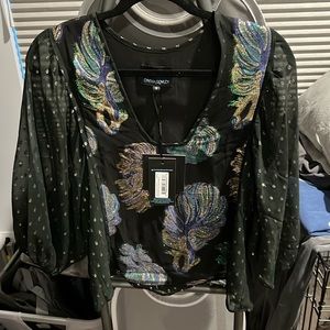 Shimmery embroidered top - never worn